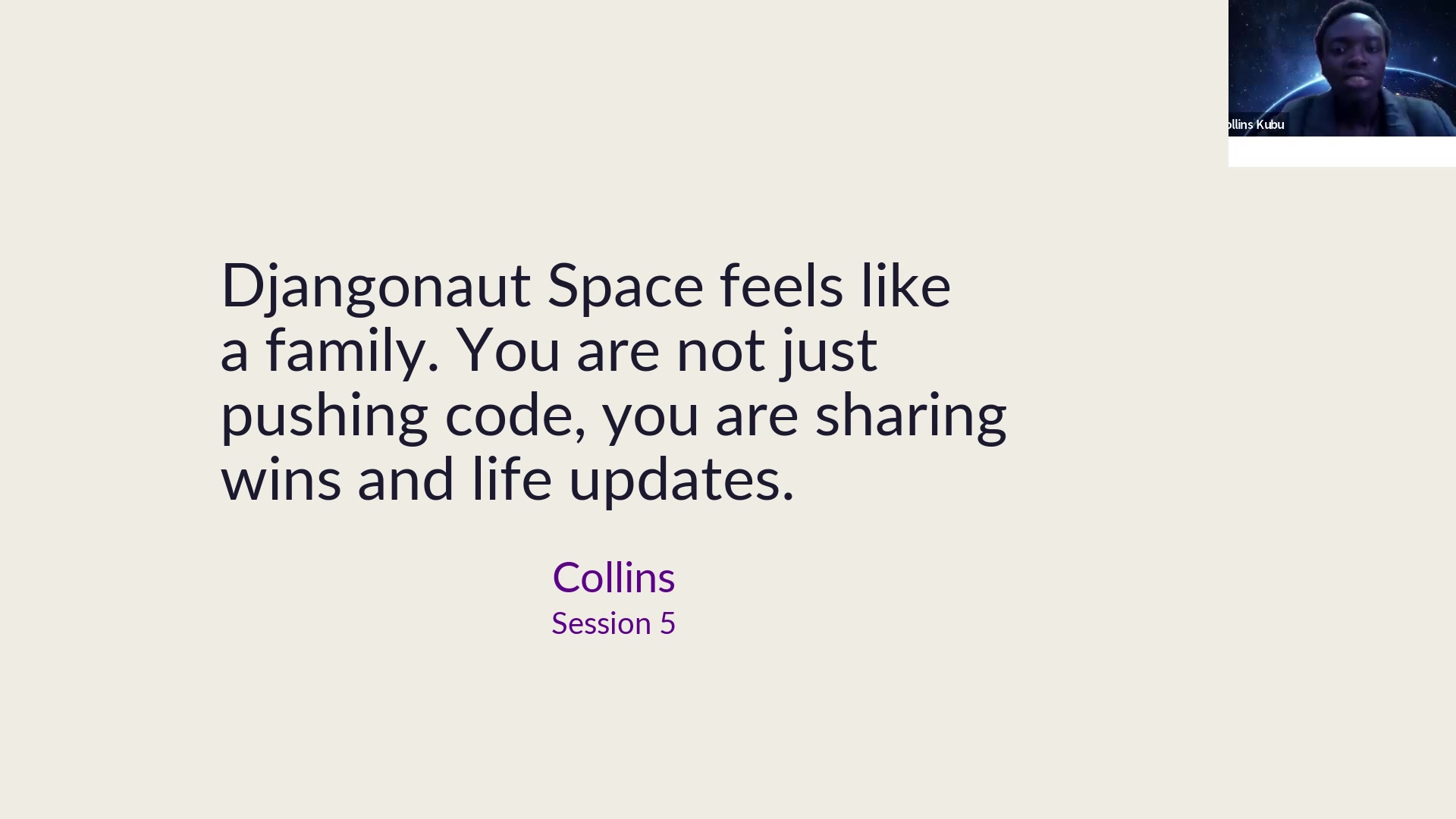 Collins: Djangonaut Space feels like a family.